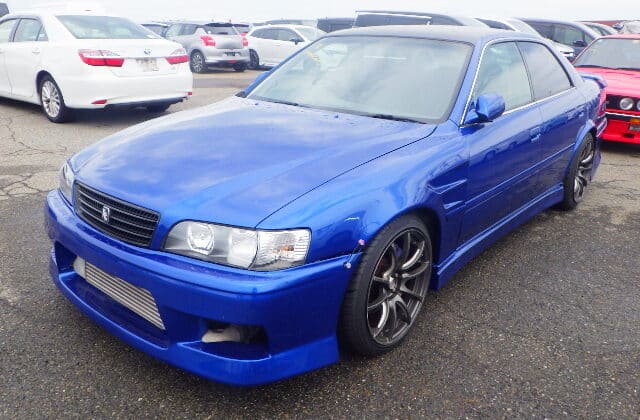 Blue Toyota Chaser, Toyota Chaser JZX100, Toyota Chaser Import, JZX100 Chaser for Sale, Japanese Car Auctions, Used Cars Japan, Auction Japan, Toyota Chaser Importing, JDM Toyota Chaser, Japanese Used Car Dealers, Japan Car Direct