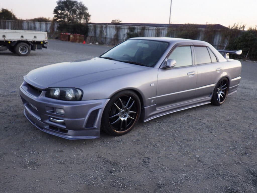 Grey Nissan Skyline GT-ER34, Skyline R34, JDM Skyline, Skyline GT Turbo, R34 for Sale, Import Skyline from Japan, Japanese Car Auction, Classic Nissan Skyline, Buy Skyline GT-ER34 from Japan, Japan Car Direct