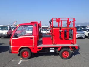 Subaru Sambar Fire Truck, JDM Mini Fire Truck, Classic Kei Truck, Subaru Sambar for Sale, Mini Utility Truck Japan, Import Sambar from Japan, Japanese Car Auction, Buy Sambar Fire Truck from Japan, Kei Work Truck, Japan Car Direct